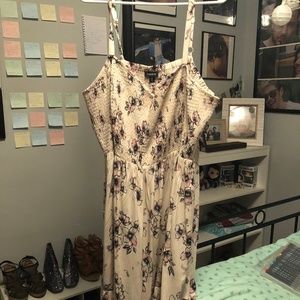 Floral Black and Pink Watercolor Print Dress